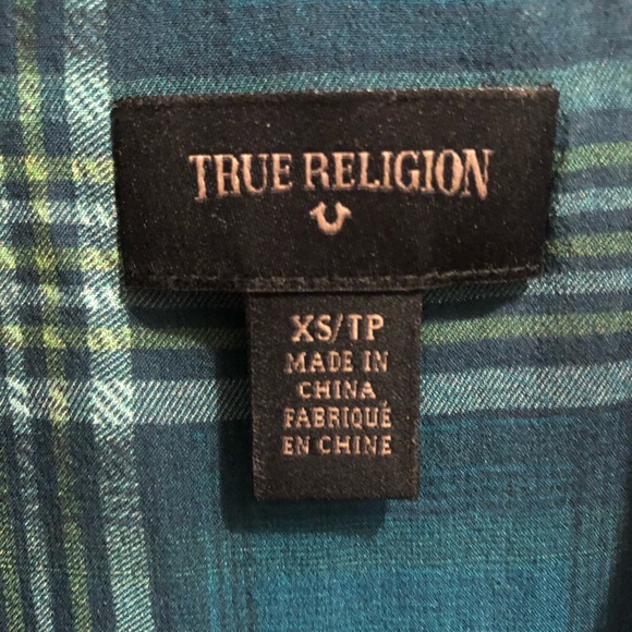 Sleeveless True Religion Flannel Patterned Top - Picture 3 of 4